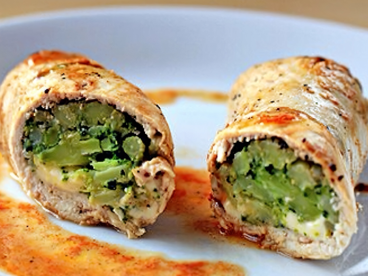 Chicken Rolls with Cheese and Broccoli