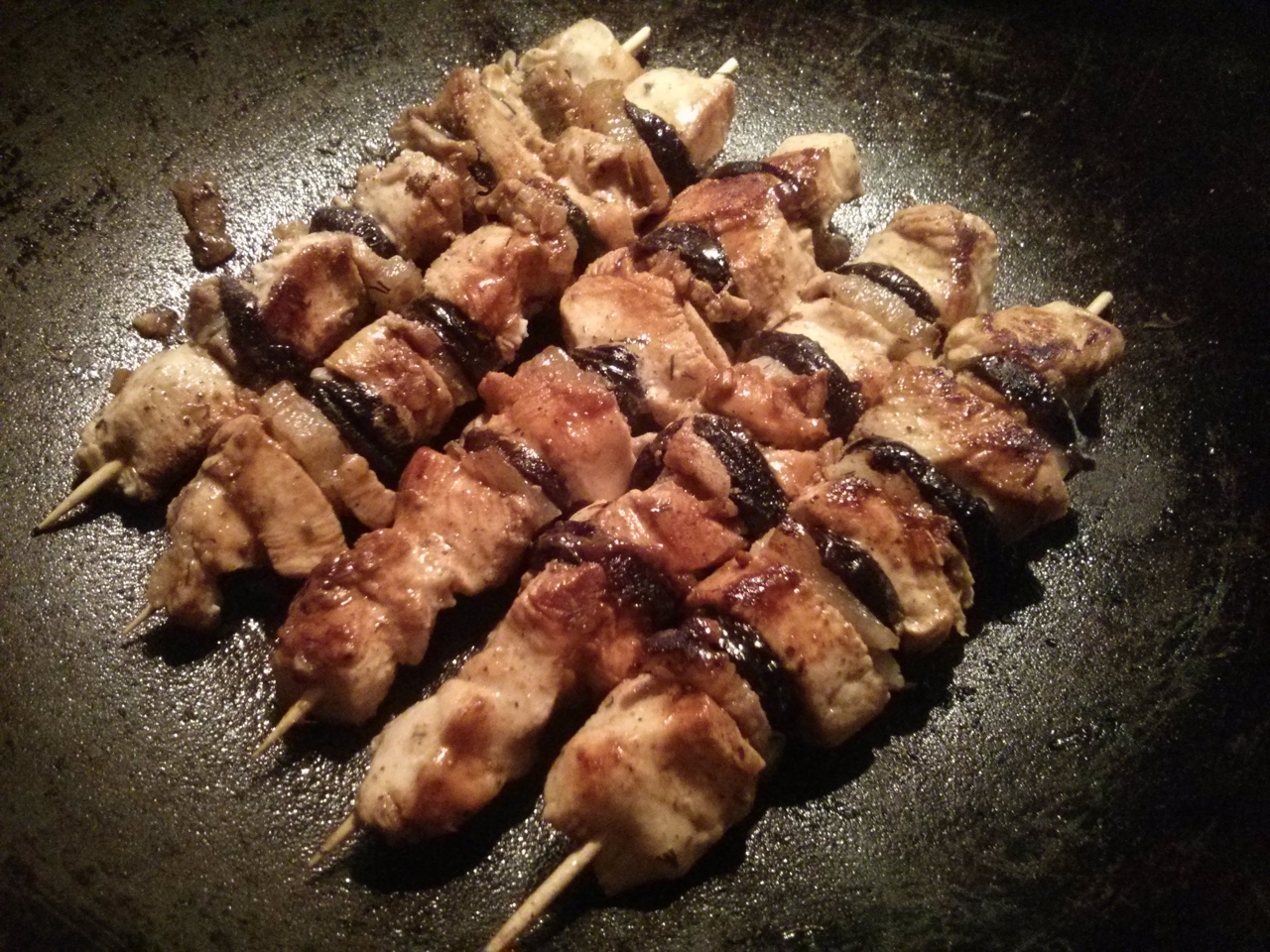 Chicken Skewers with Prunes