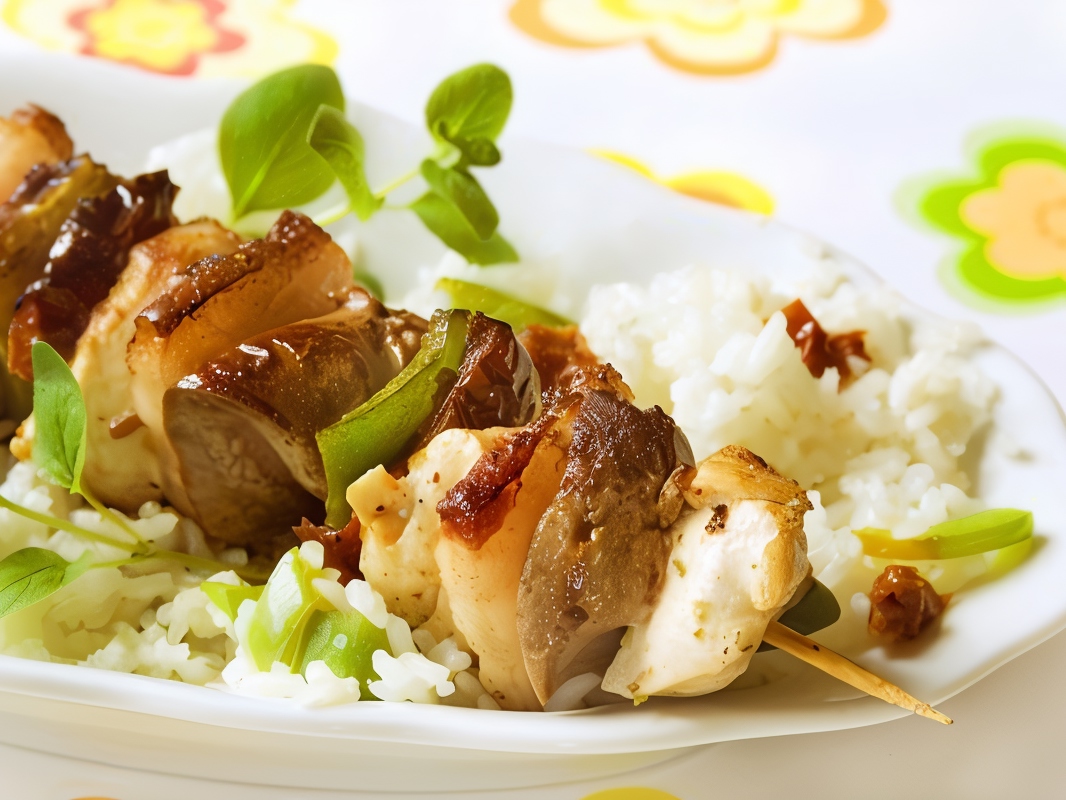 Chicken Skewers with Couscous and Cucumber Salad