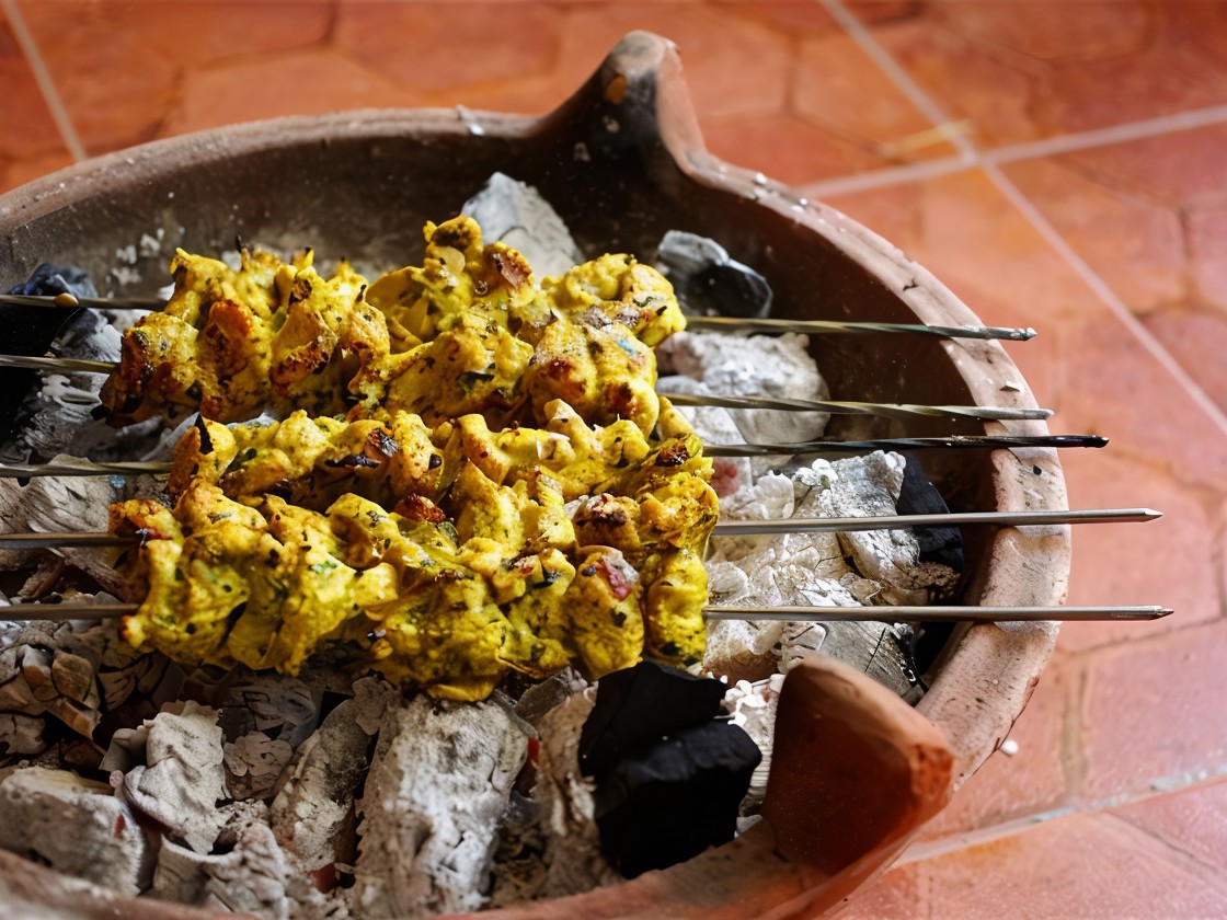 Chicken Skewers in Yogurt Curry Marinade