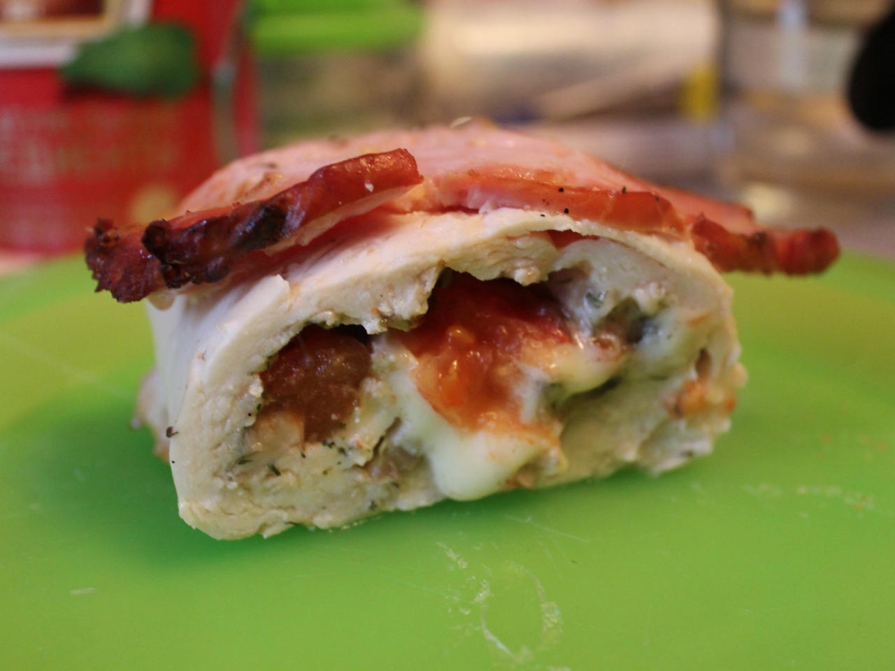 Chicken Roll Baked Under Carbonade with Mint