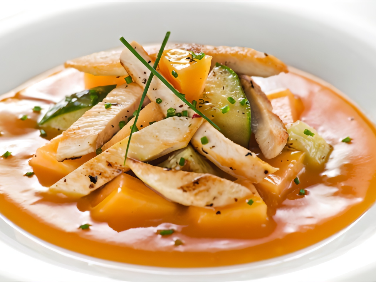 Chicken Salad with Melon and Yogurt Dressing