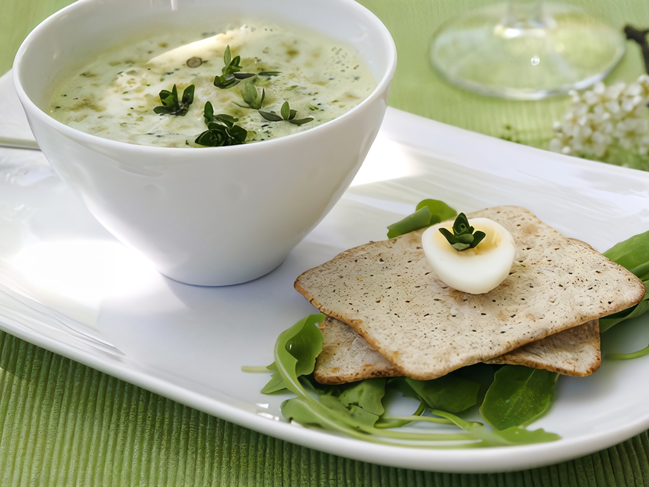 Chicken Soup with Egg and Green Onion