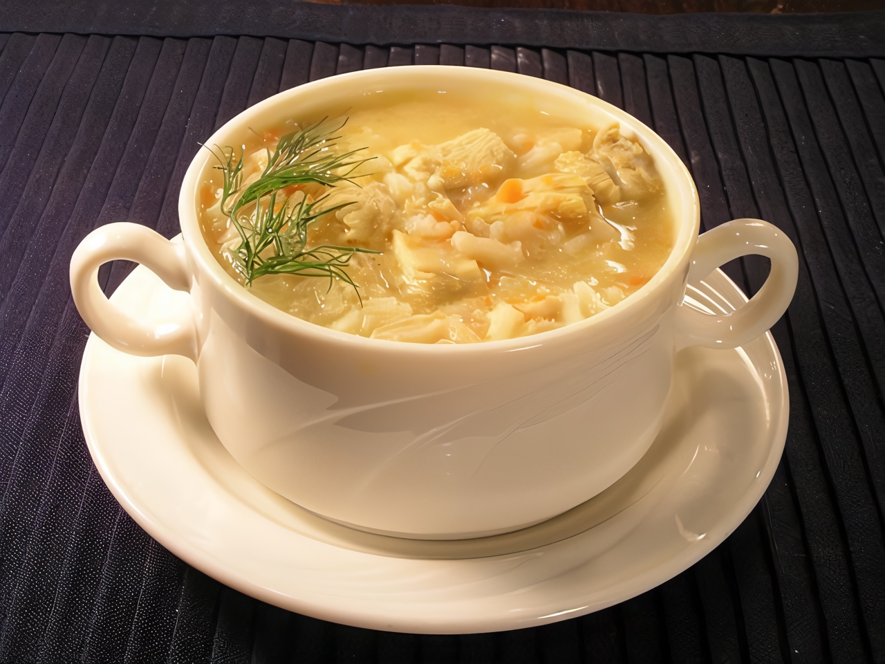 Chicken Soup with Rice and Dill