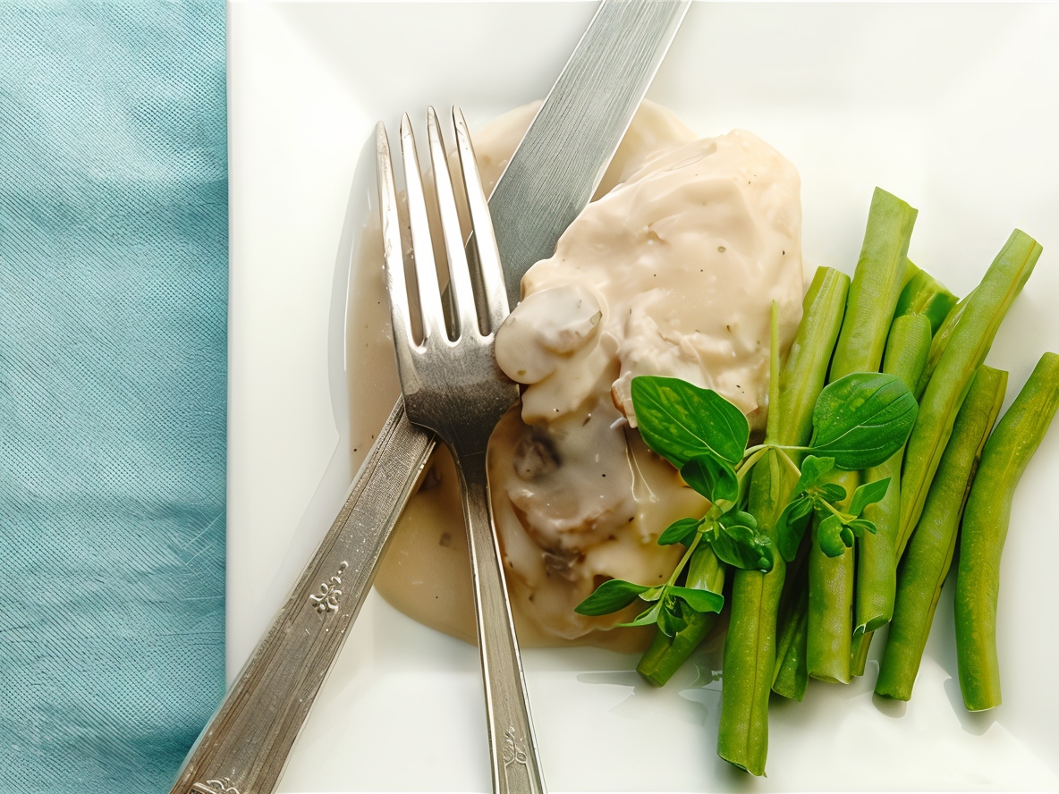 Chicken Fillet with Mushrooms in Cream Sauce