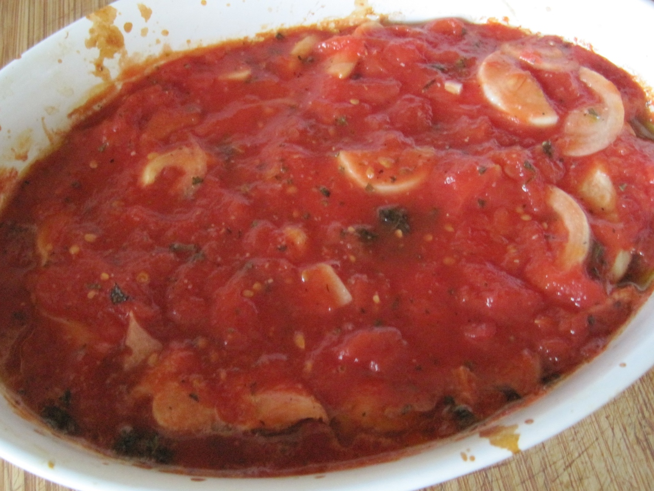 Chicken Fillet Baked in Tomato Sauce
