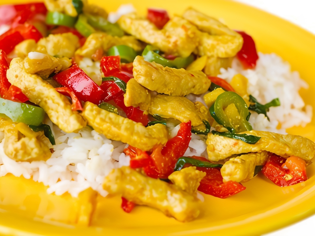 Chicken Stew with Mushrooms and Peppers