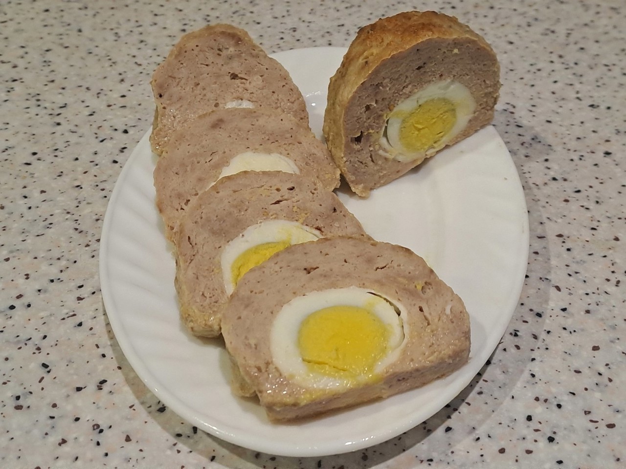Baked Chicken Egg in Pork Mince