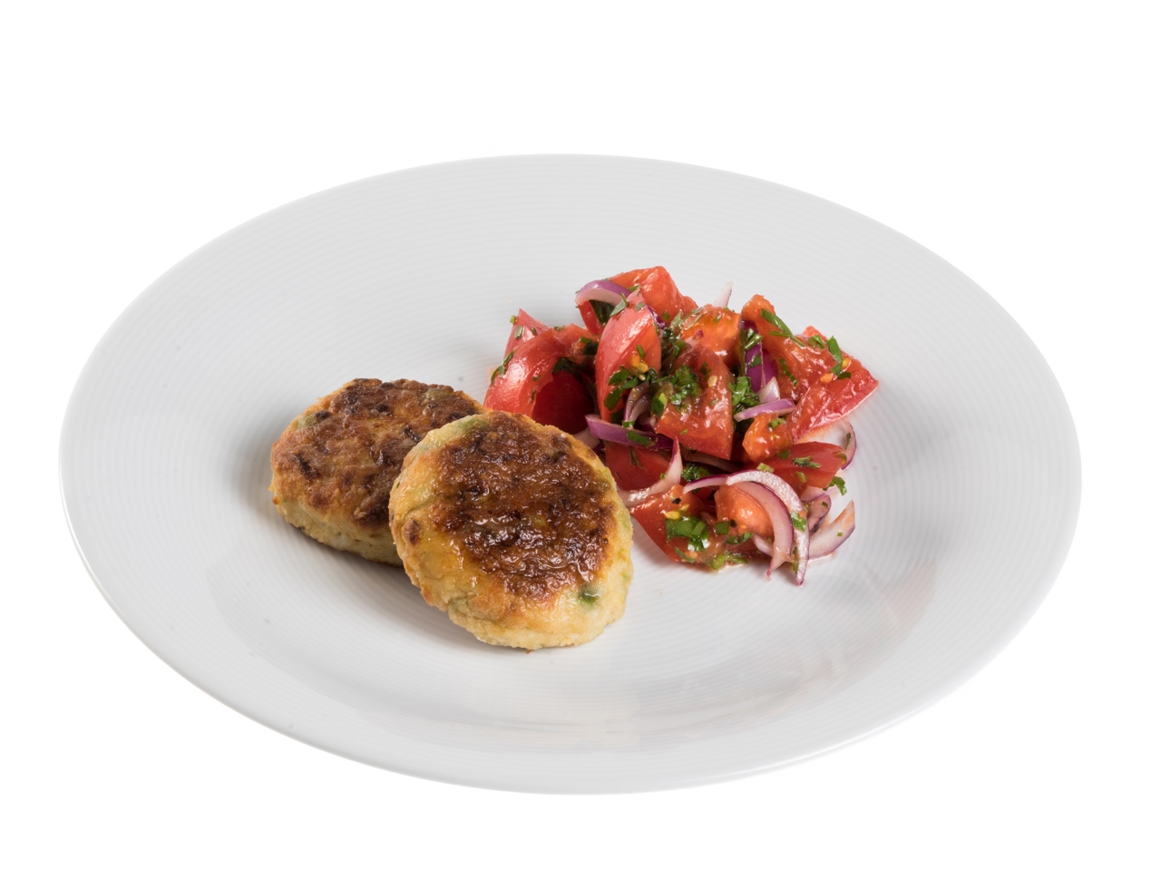 Chicken Patties with Zucchini and Green Peas