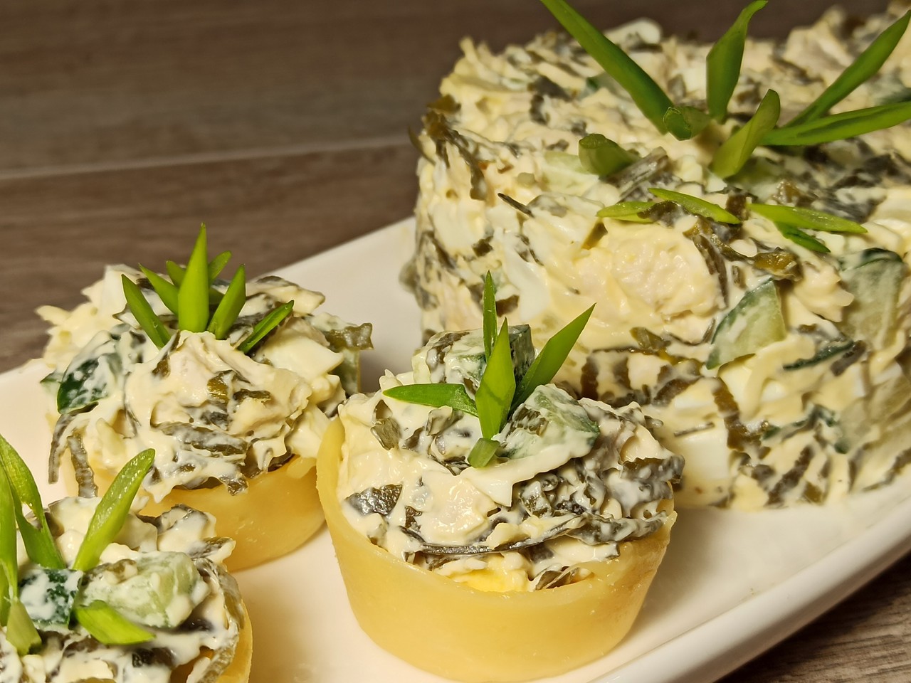 Chicken Salad in Cheese Tartlets