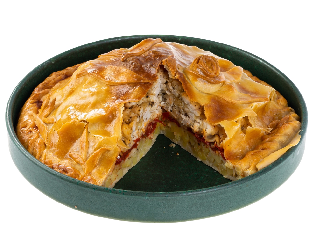 Chicken Pie with Cheese and Tomatoes