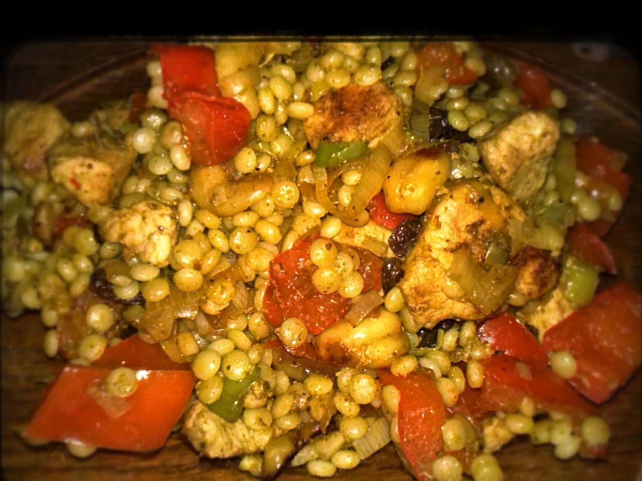 Couscous with Vegetables, Cashews, and Chicken
