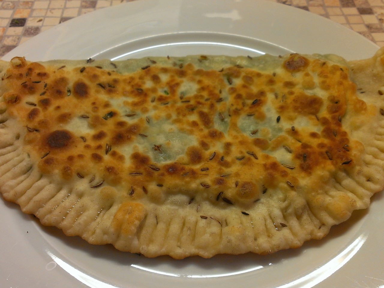 Qutab with Greens and Sulguni Cheese