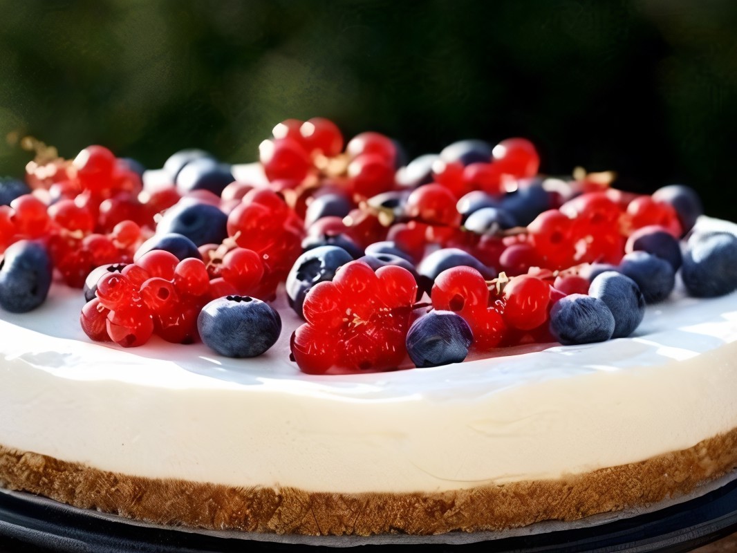 Light Summer Cheesecake with Berries