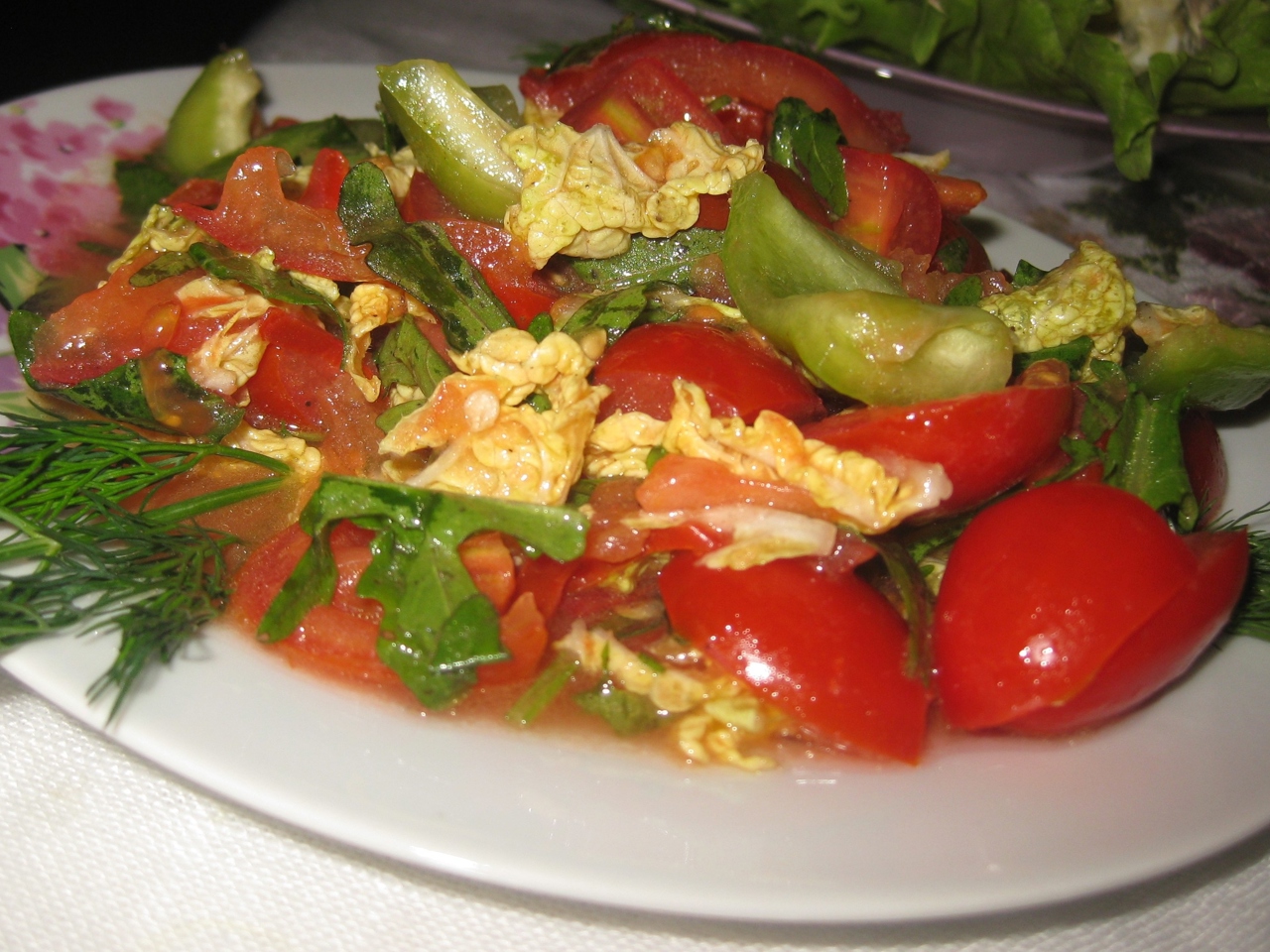 Light Vegetable Salad with Arugula and Napa Cabbage