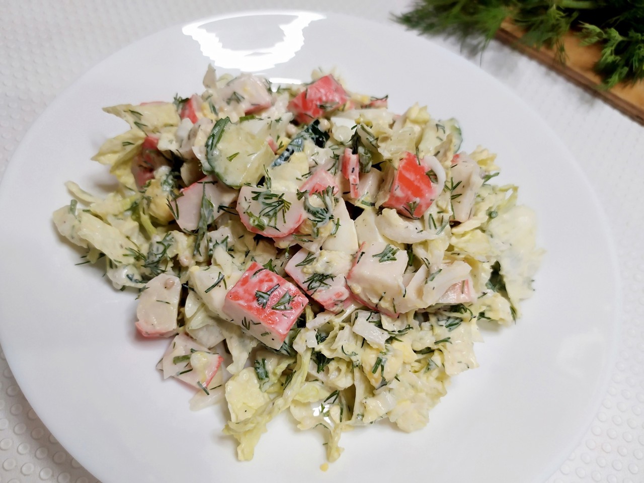 Light Salad with Napa Cabbage and Imitation Crab