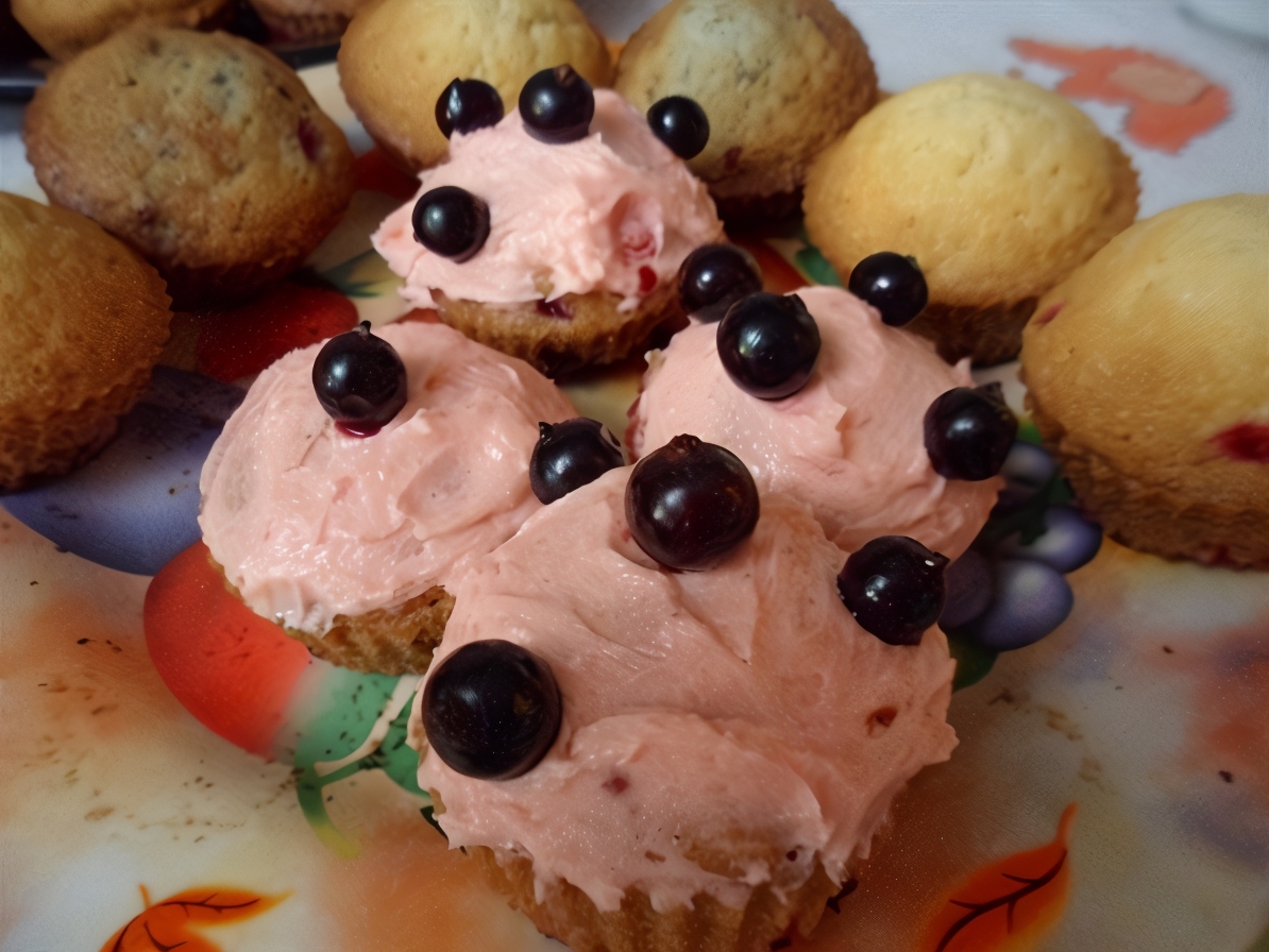 Summer Cupcakes with Baked Berries