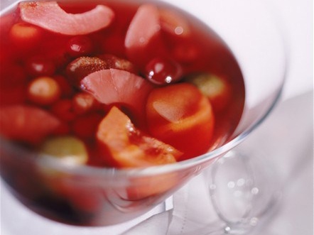 Summer Fruit and Berry Punch with Rosé Champagne