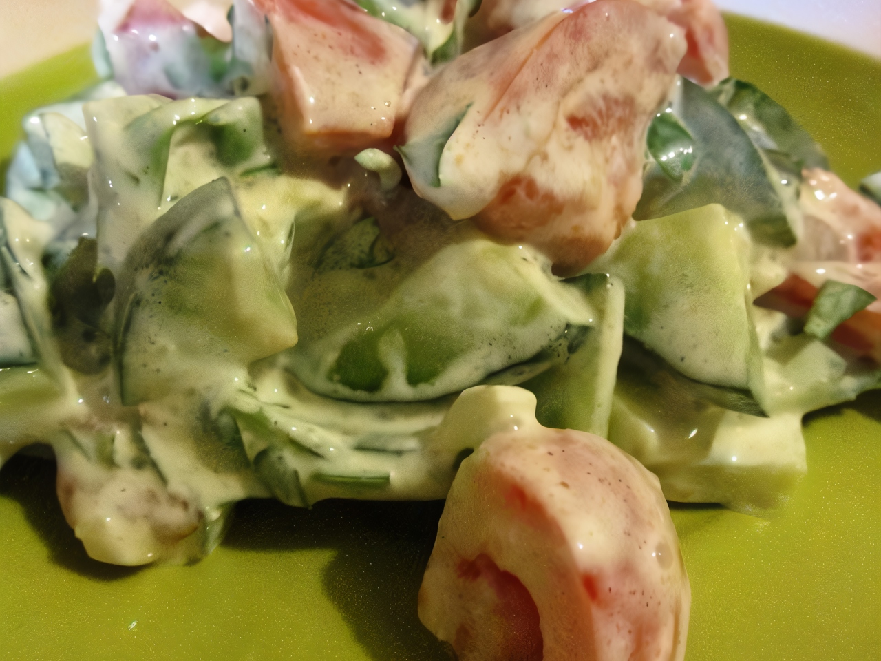 Summer Vegetable Salad with Sour Cream