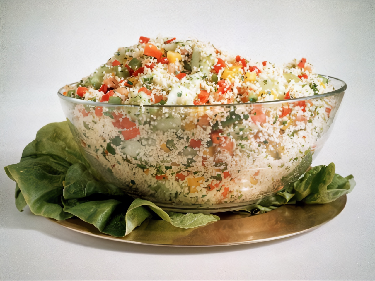 Summer Colorful Salad with Couscous and Red Peppers
