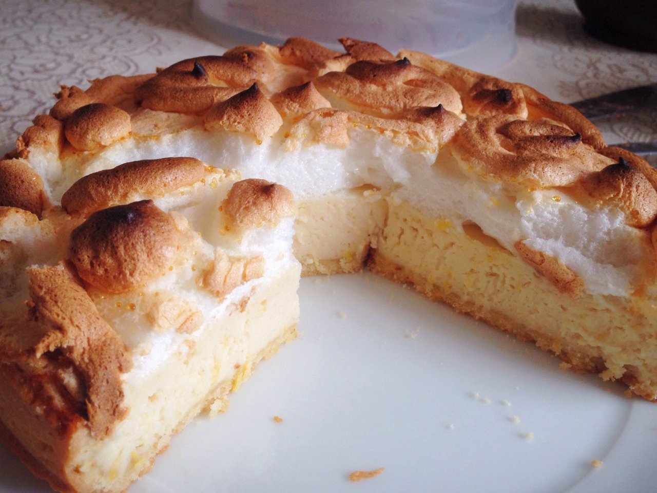 Lemon Pie with Condensed Milk under Meringue