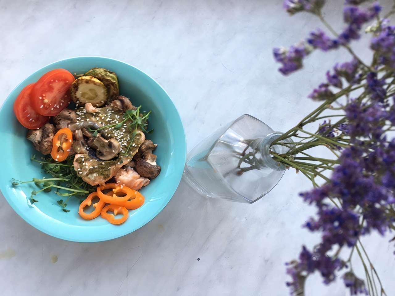 Salmon with Microgreens