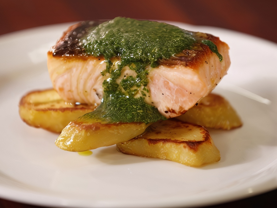 Salmon with Mint Salsa