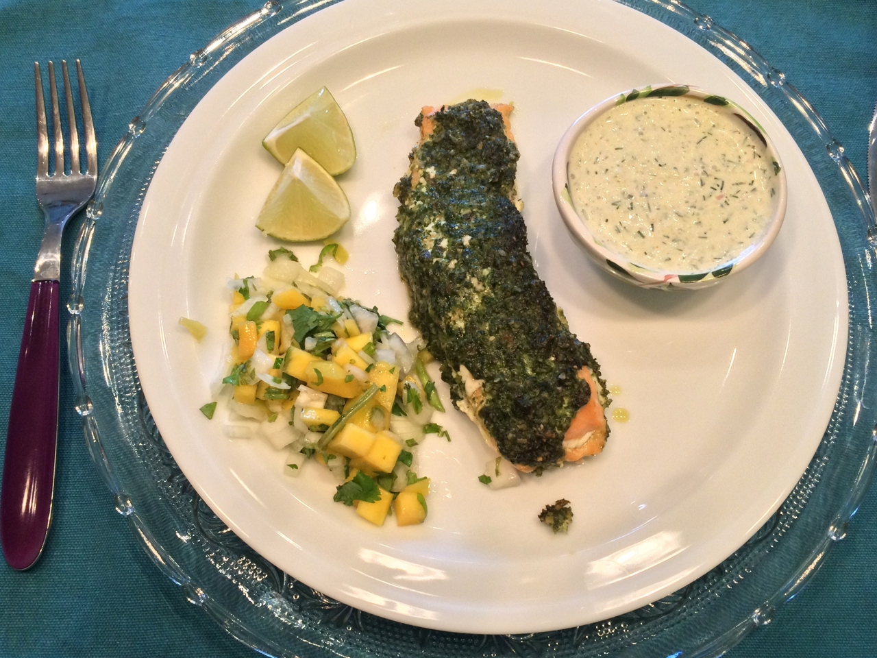 Salmon Baked with Dill Pesto
