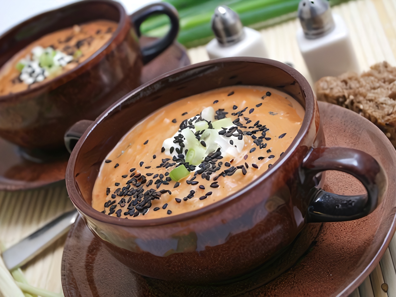Salmon Soup with Sesame