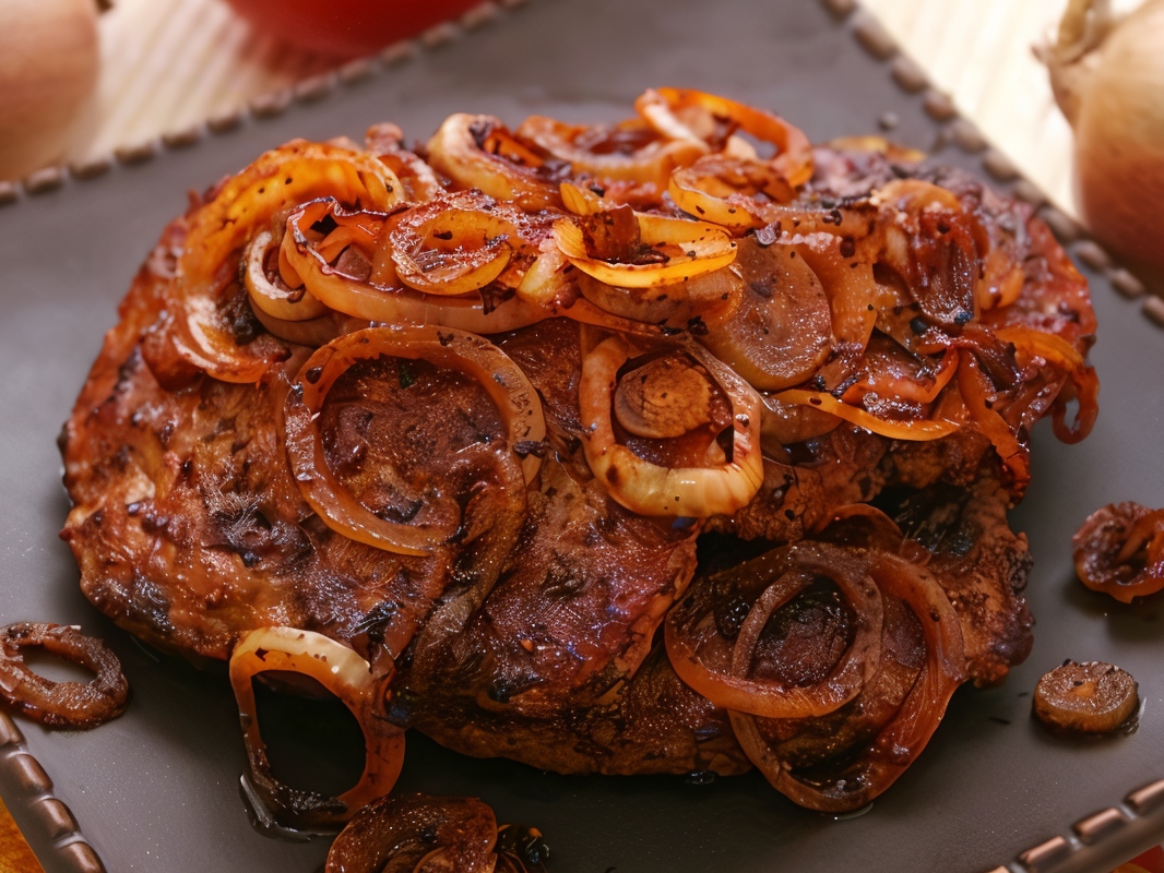 Onion Rings in Grilling Meat Sauce