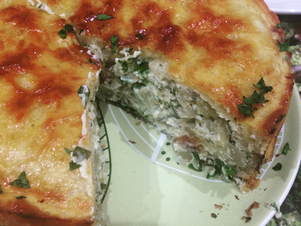 Onion Pie with Sour Cream and Nutmeg