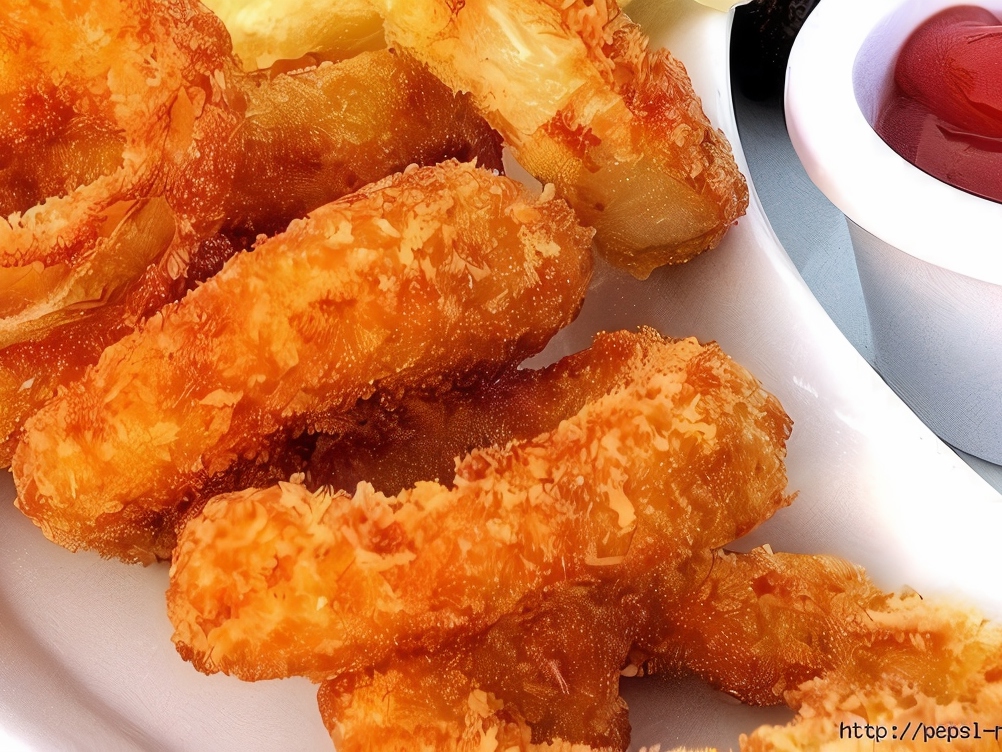 Onion Rings with Sweet and Sour Sauce
