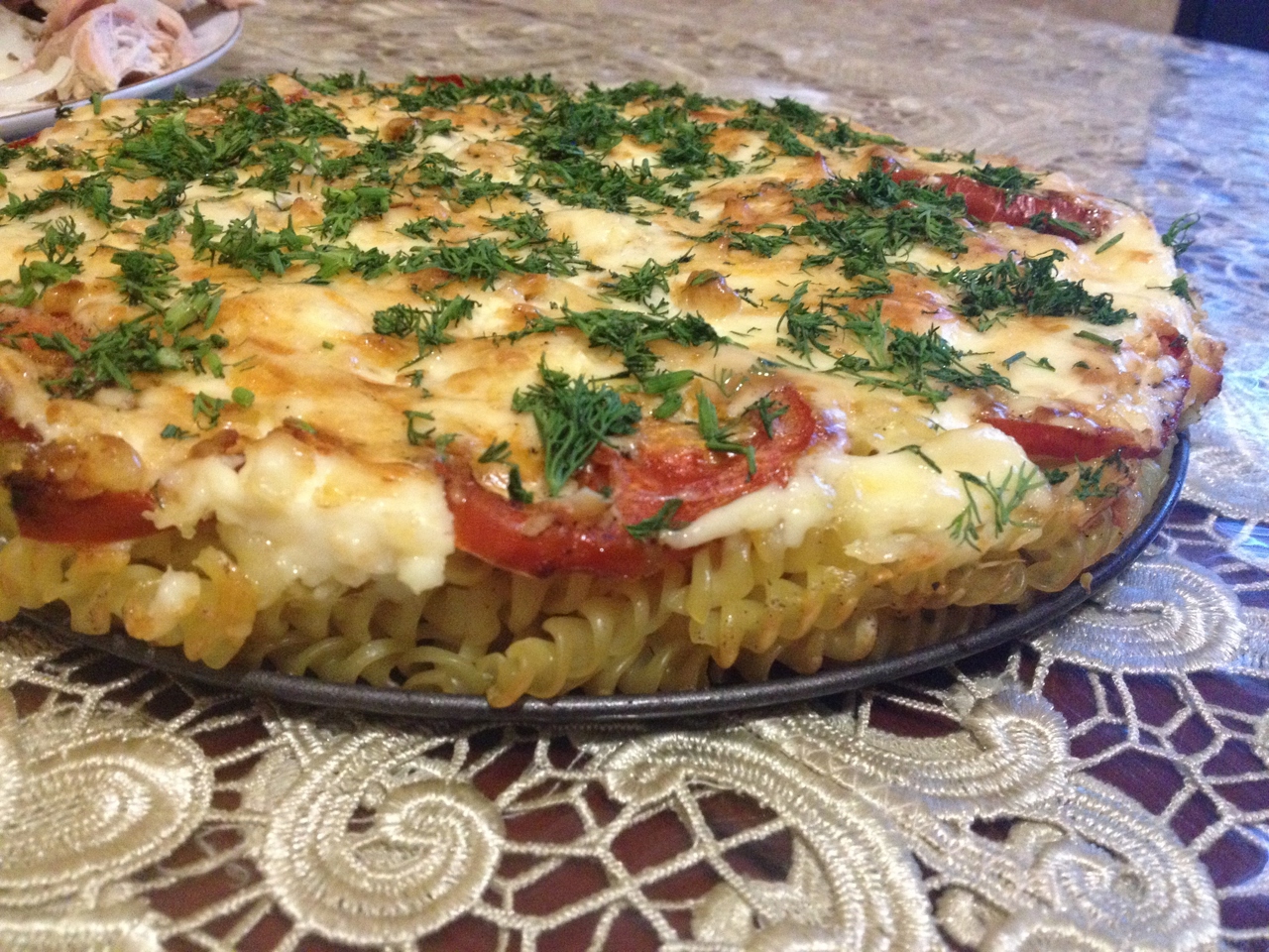 Pasta Baked with Tomatoes and Cheese