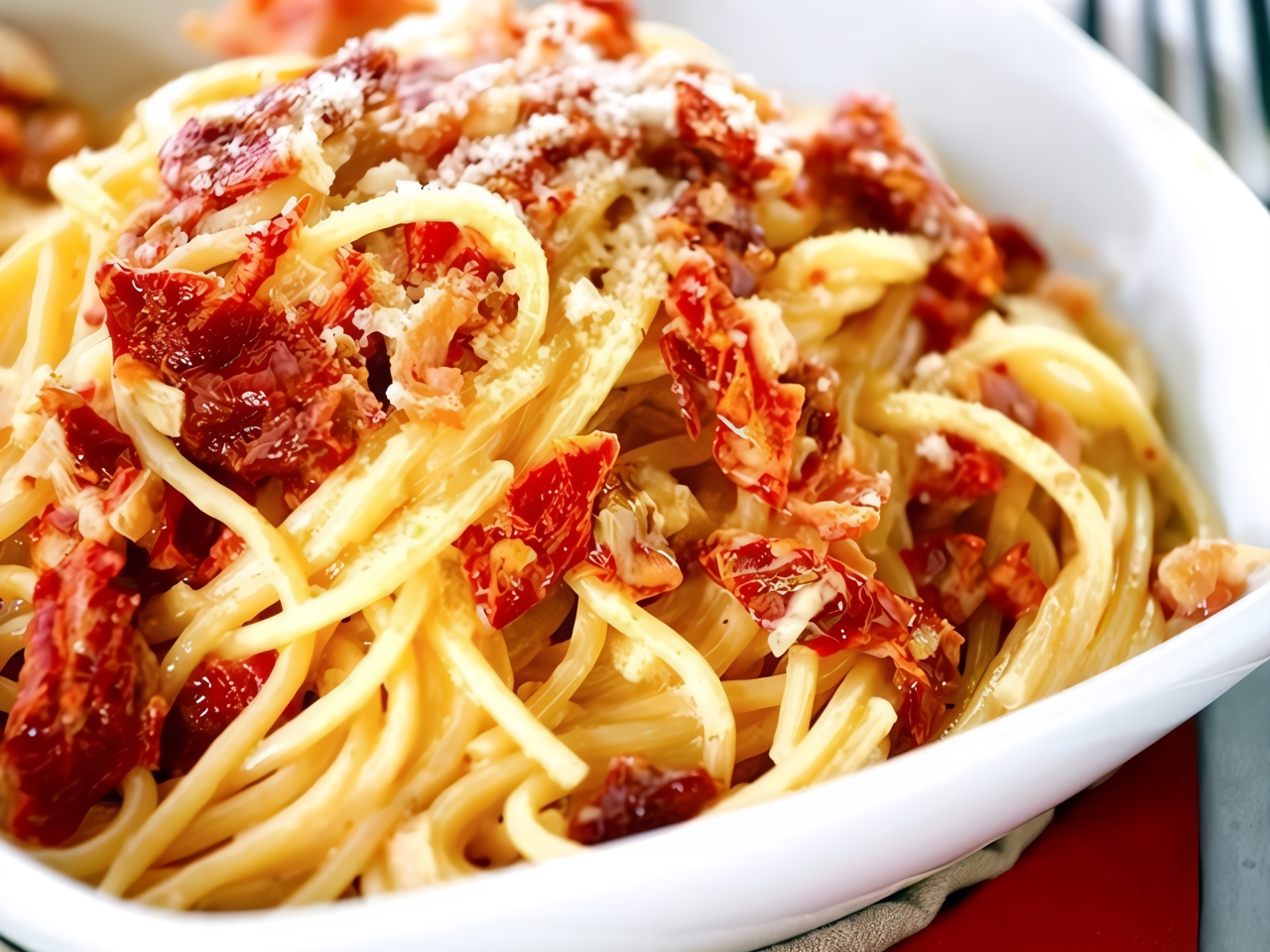 Pasta with Parmesan and Sun-Dried Tomatoes