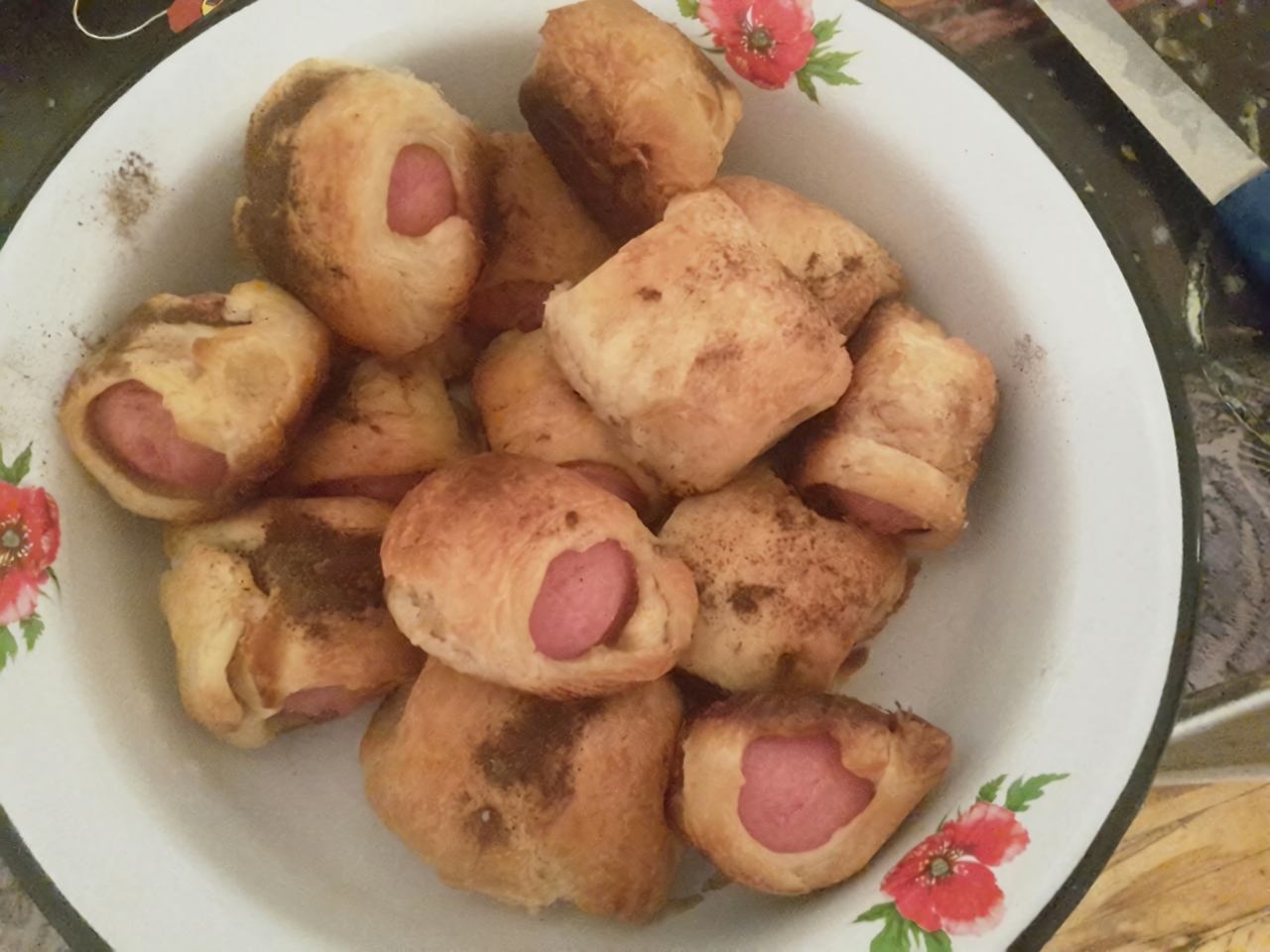 Little Sausages in Puff Pastry Strips