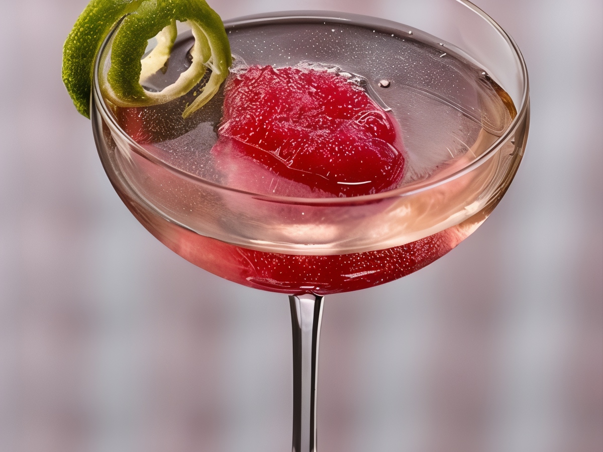 Raspberry and Lemon Sherbet in Champagne