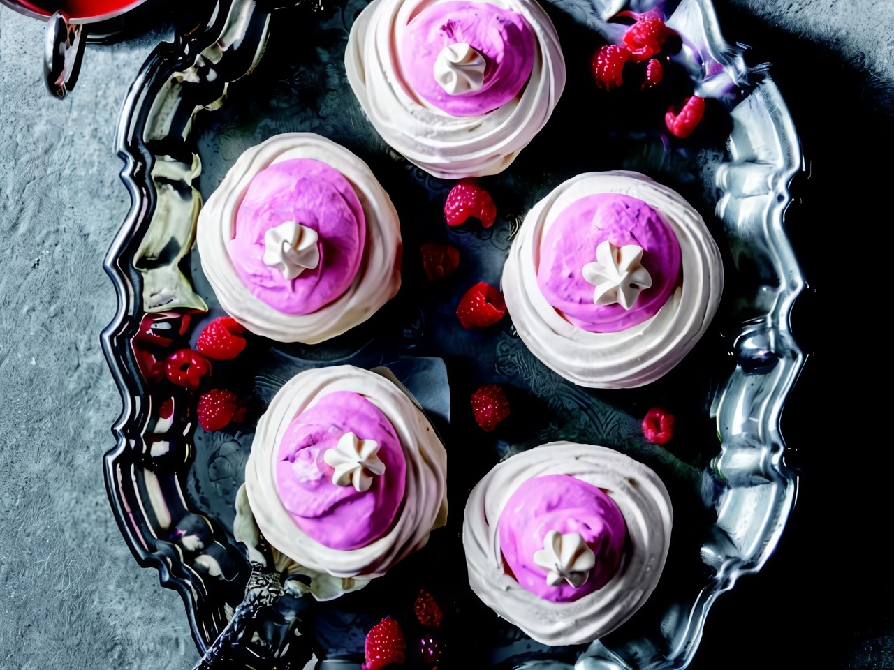 Raspberry Meringues