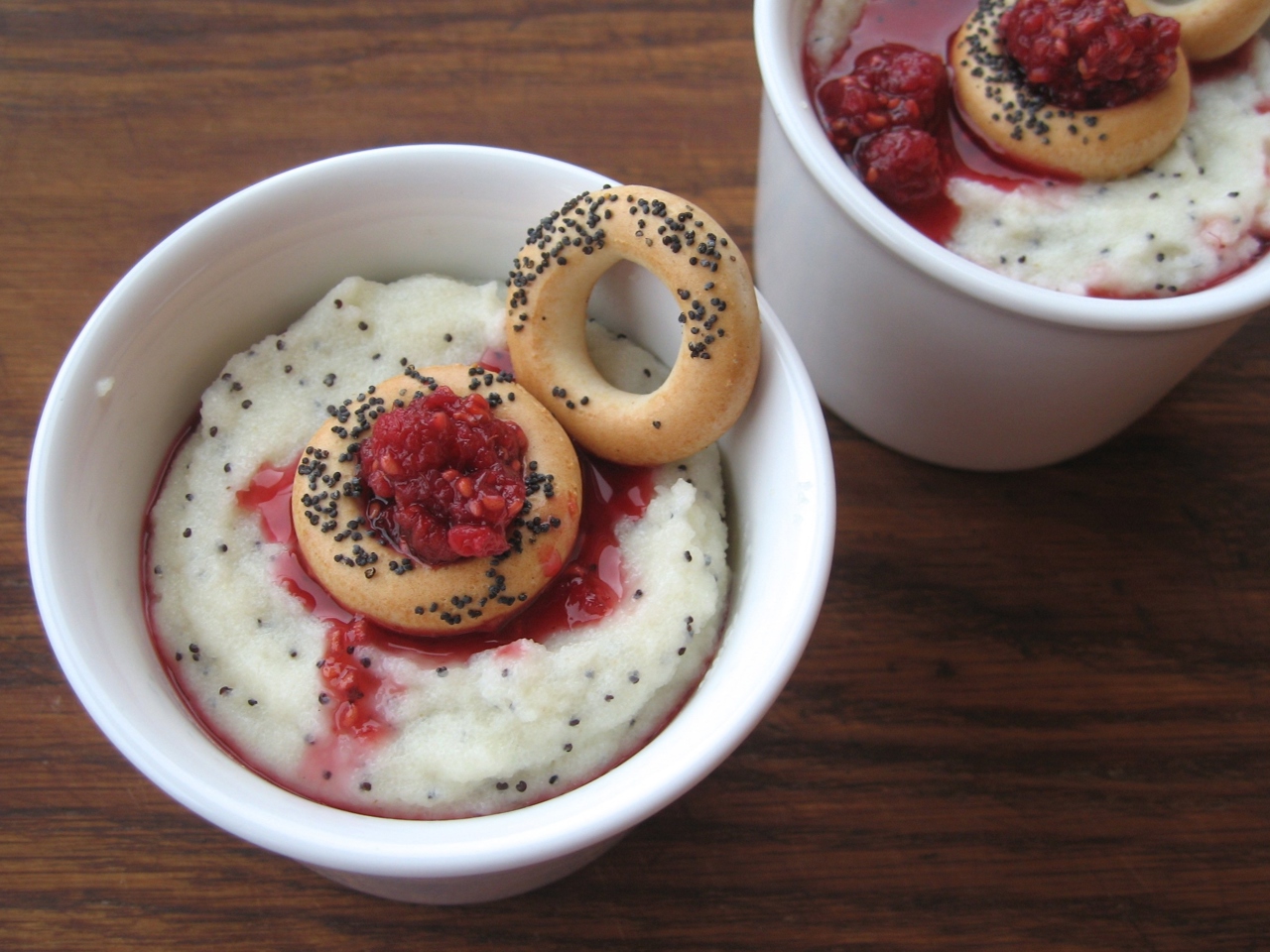 Semolina Porridge with Poppy Seeds, Dried Fruits, and Raspberry Jam