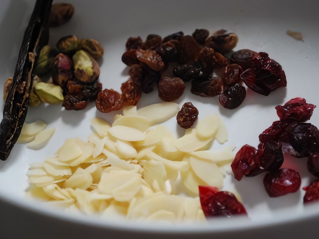 Semolina Porridge with Chocolate Spread and Almond Flakes