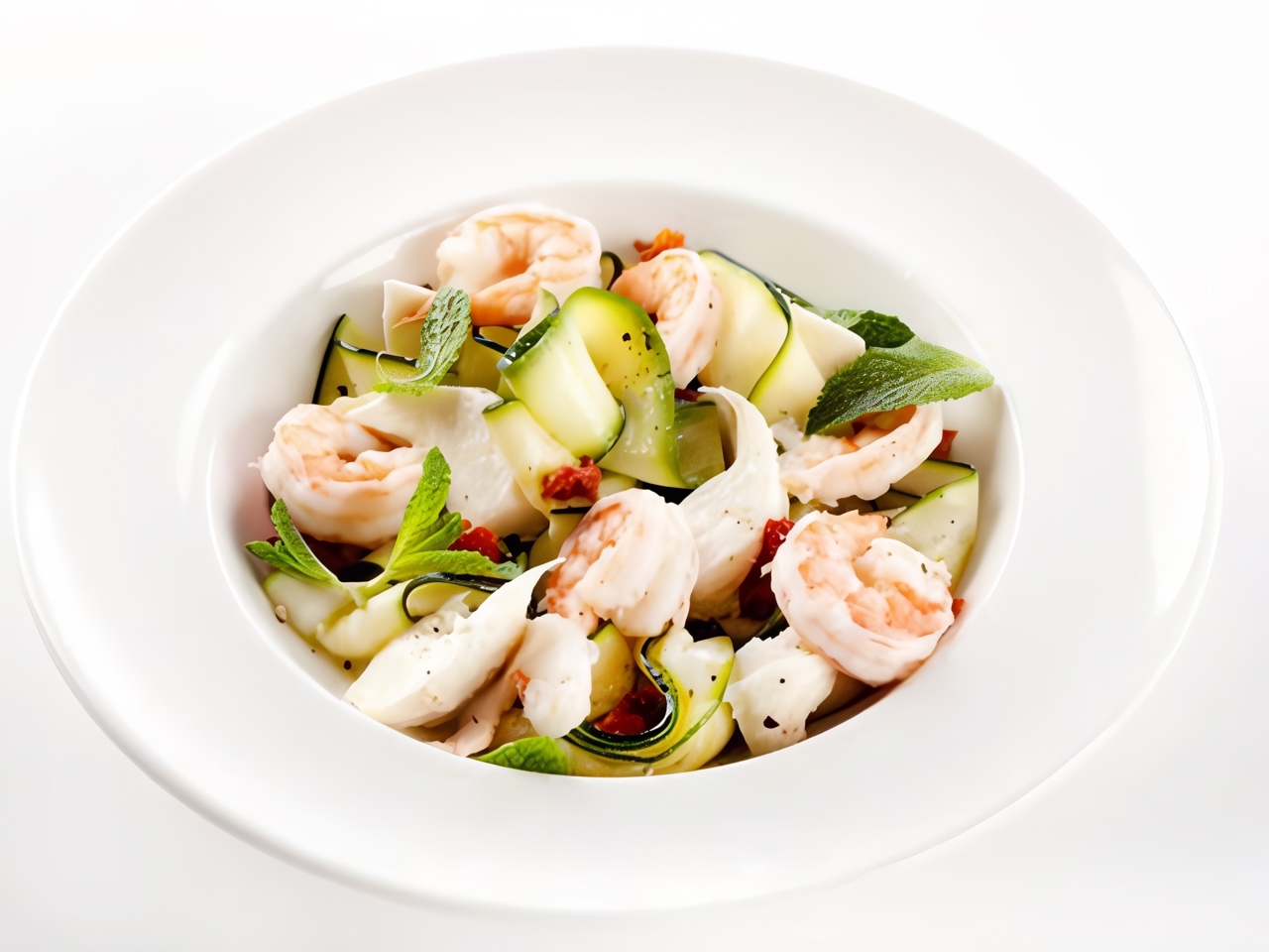 Marinated Zucchini with Shrimp and Mozzarella