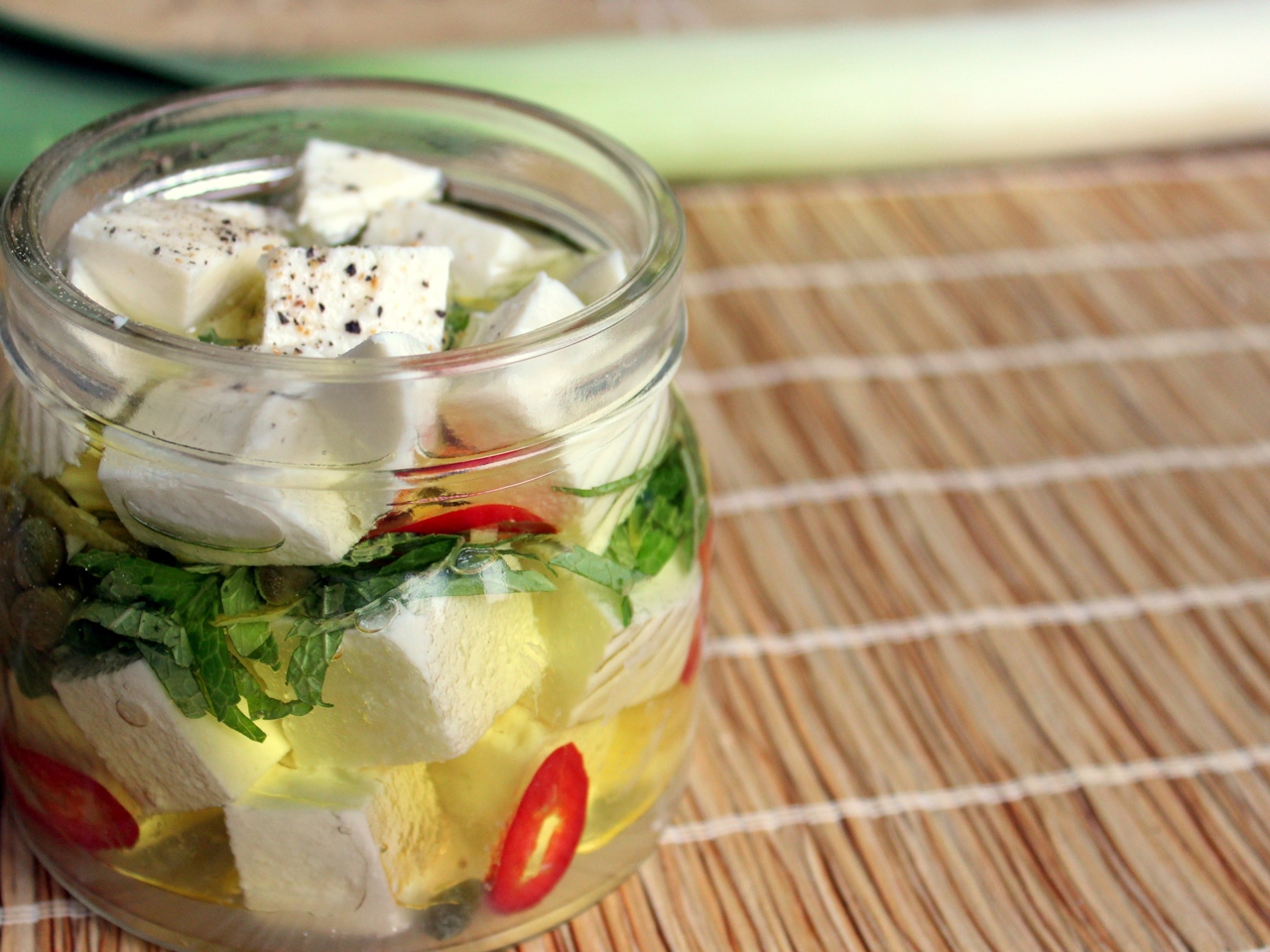 Marinated Cheese with Lemon Zest