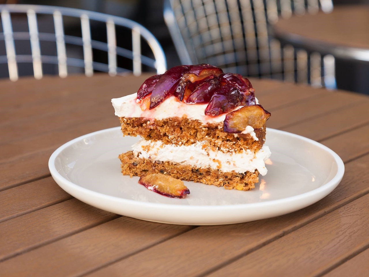 Honey Cake with Creamy Plum Frosting