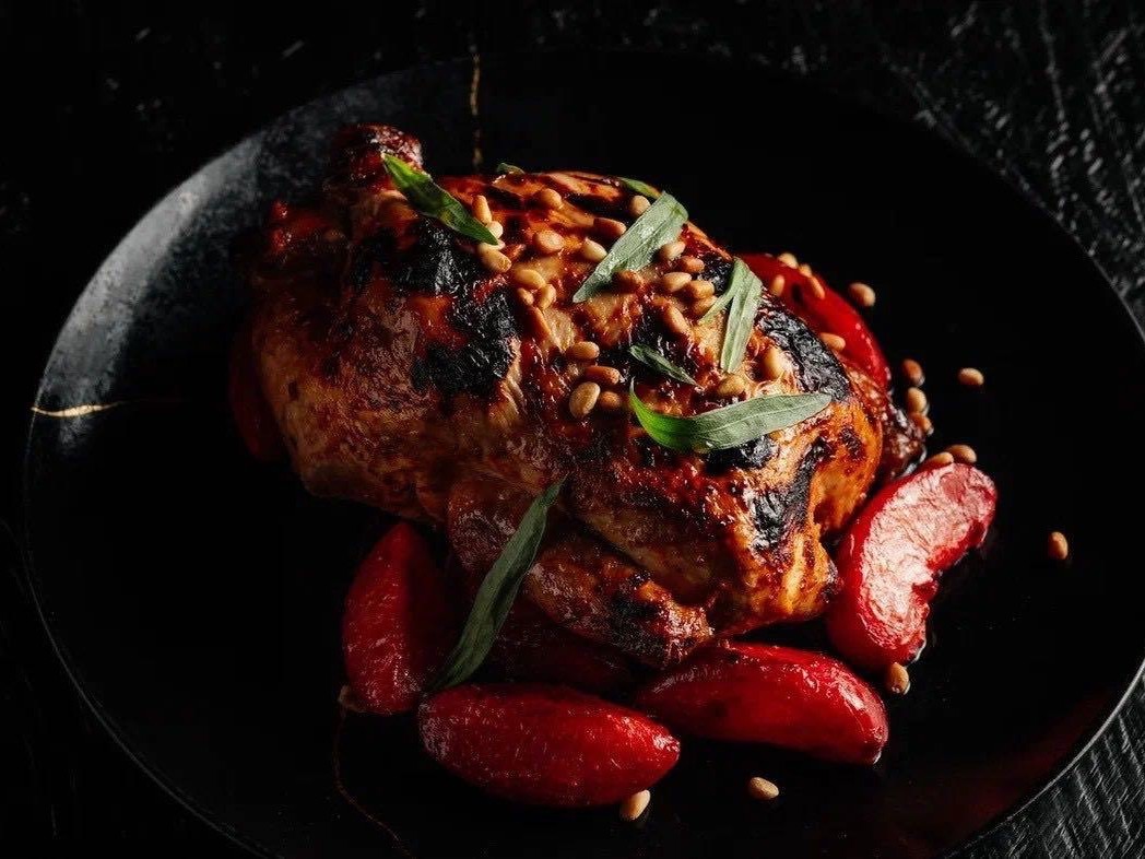 Honey Chicken with Plums
