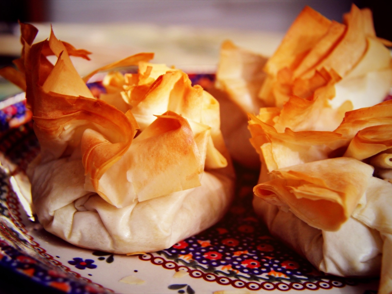 Phyllo Dough Pouches with Mushrooms and Parmesan