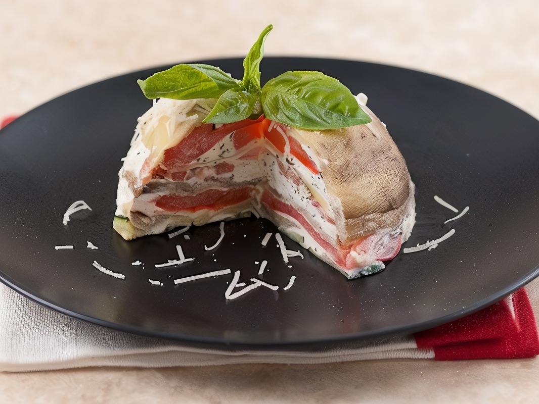 Millefeuille of Roasted Vegetables with Soft Goat Cheese
