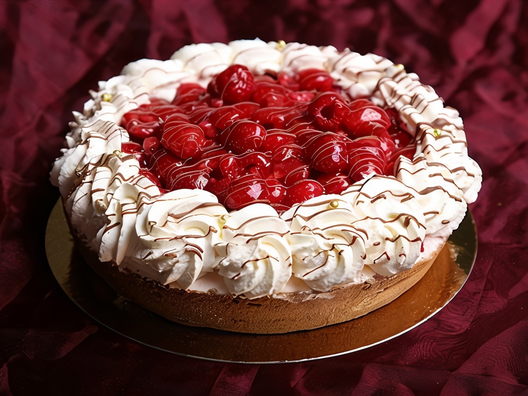 Almond Cake with Raspberries and Whipped Cream