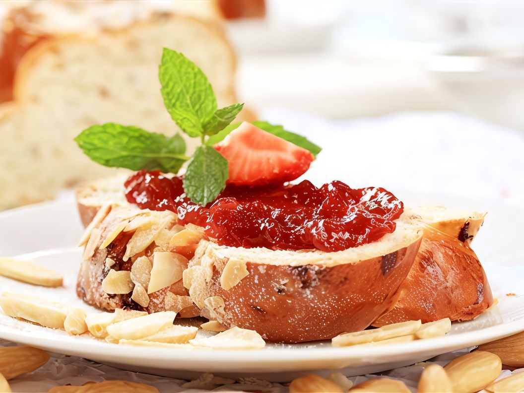 Almond Pastries with Raspberry Jam