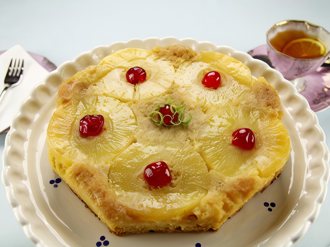 Almond Cake with Fruits and Rice Filling