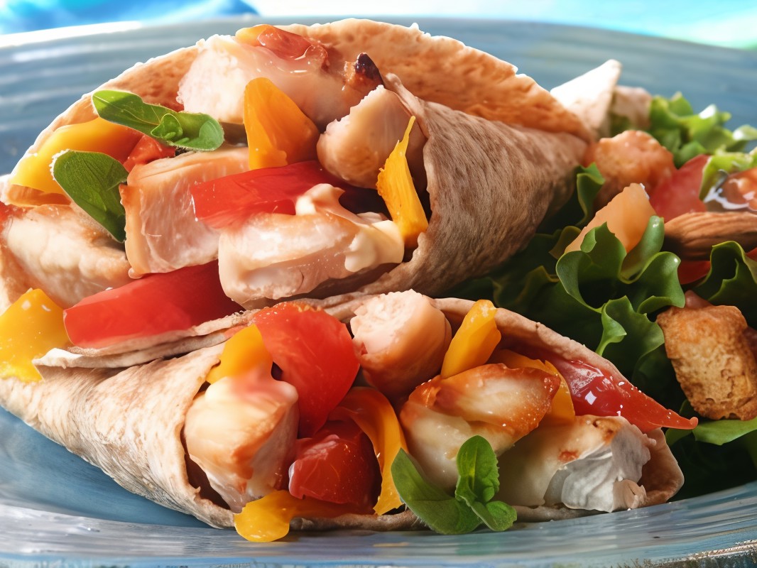 Soft Tacos with Chicken, Avocado, and Vegetables