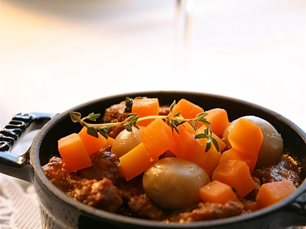 Oven-Baked Meat with Mushrooms